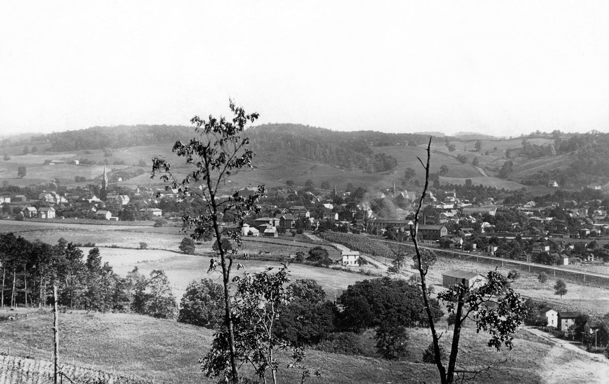 View of Loudonville from Bald Knob, circa 1915. Courtesy Cleo Redd Fisher Museum, Loudonville, OH