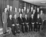 Bill Allen, (first row, third from left) is considered the founding father of Penn State York. He is pictured here in a 1960s Penn State York Advisory Board photo. Penn State University Archives, Paterno Library