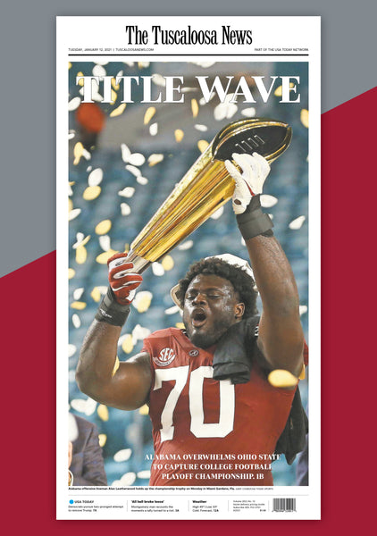 Title Wave Poster: Alabama Championship: Newspaper Front Page Poster Cover