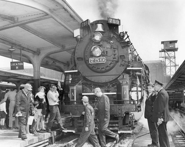 The Golden Spike Limited in Buffalo’s Penn Central Station, May 1969. The train was on its way west for the 100th anniversary of the completion of the nation’s first transcontinental rail link in Utah, May 10, 1869. Buffalo News archives