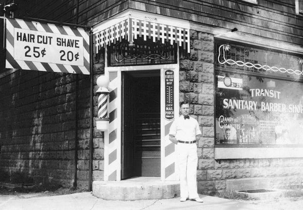 Joel Ziolo's first barber shop, northeast corner of Transit Road and Terrace Boulevard, circa 1934. Courtesy Robert Kaiser