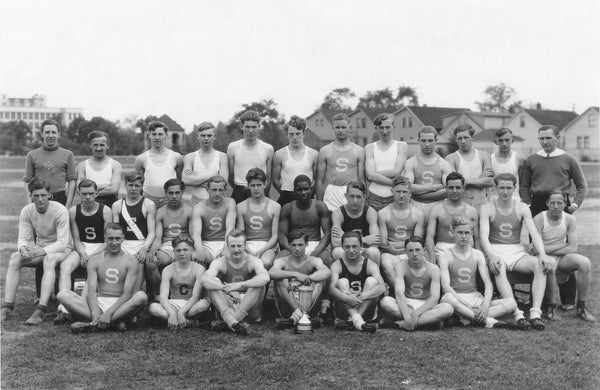 The Seneca Vocational High School track team in 1934. The school was located at 666 East Delavan Ave. Linda E. Gerbec