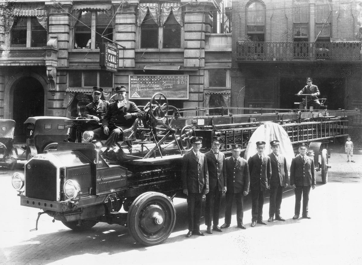Mobile Fire Department on St. Joseph Street, Bienville Square, circa 1926.