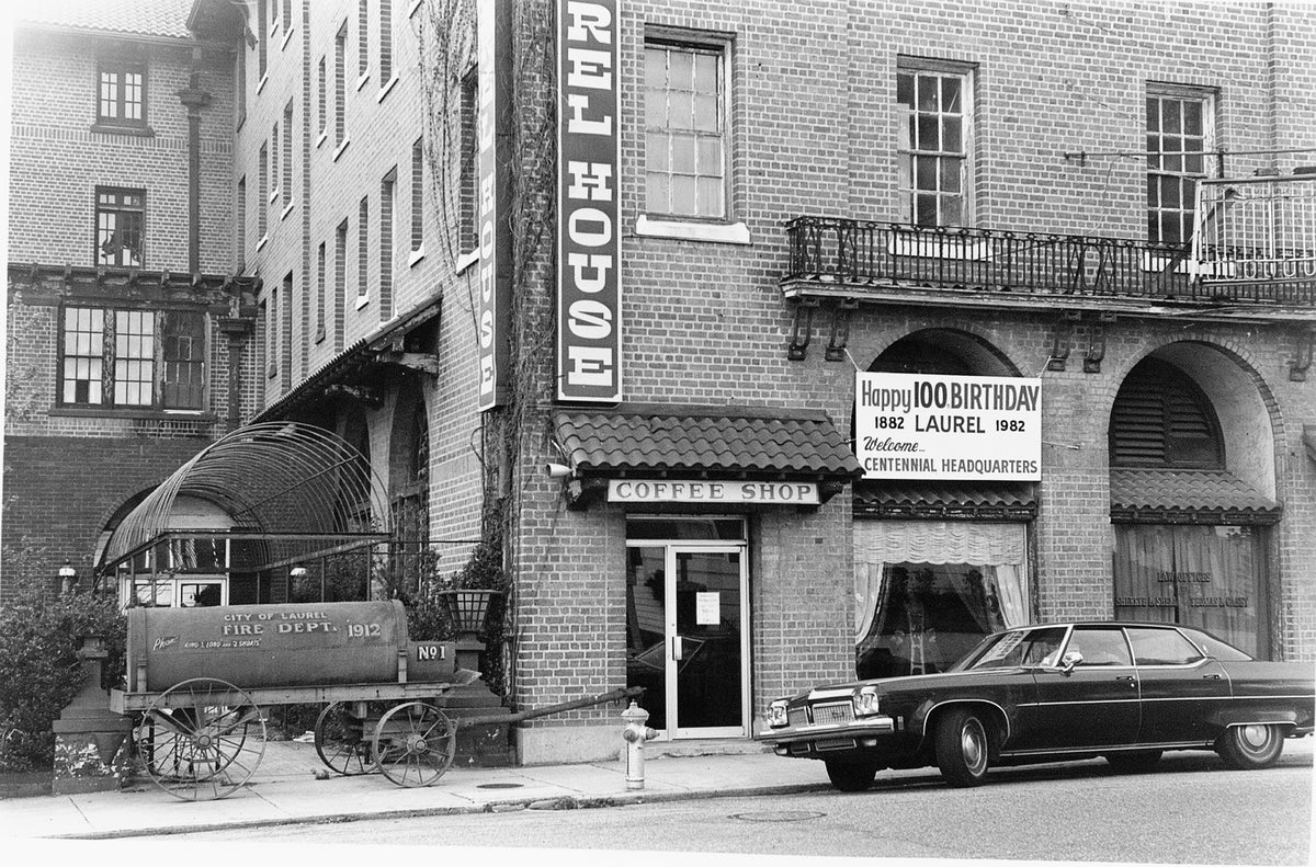 Laurel's Centennial Headquarters at the old Pinehurst Hotel in 1982.