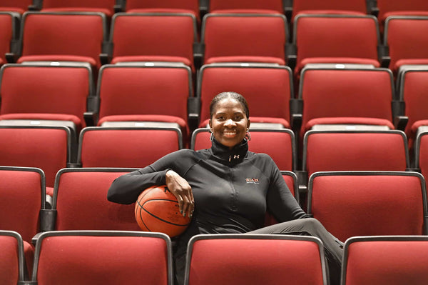 Charlotte Smith, the women’s head basketball coach at Elon University, photographed on June 20, 2022, at Schar Center in Elon, N.C. Before she became a coach, Smith won a national championship as a collegian at North Carolina, making a game-winning 3-pointer in the 1994 NCAA championship game. JEFF SINER / THE CHARLOTTE OBSERVER