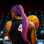 South Carolina’s Aliyah Boston (4) during a practice with purple and pink braids, March 17, 2022, in Colonial Life Arena. Tracy Glantz / The State