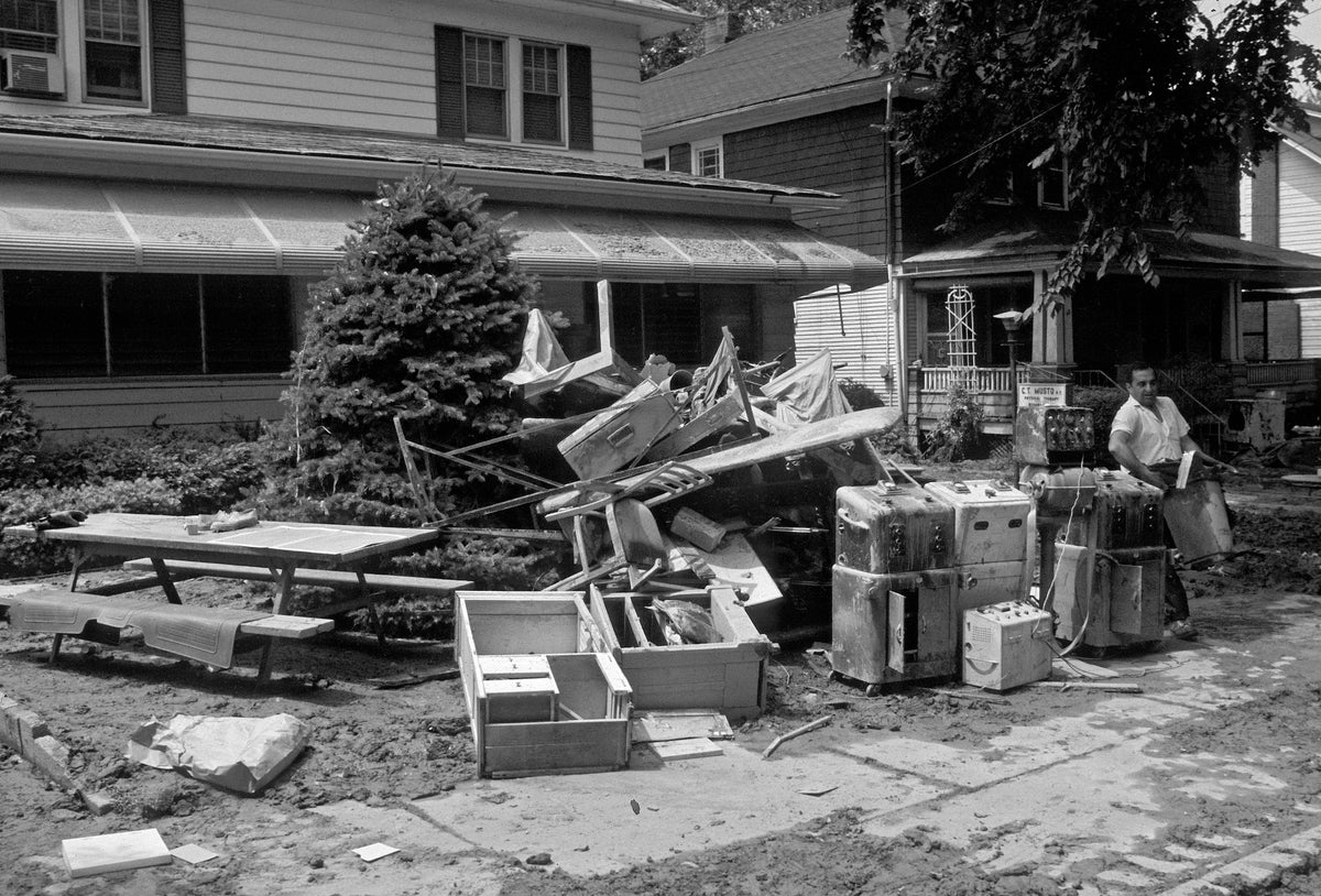 Debris outside a home in the flood plain. Tom Musto