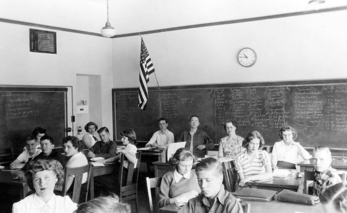 Natrona County High School classroom, circa 1959. Courtesy Casper College Western History Center