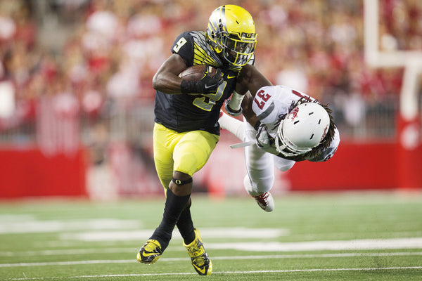 Marshall had six pass receptions for 45 yards. Here, he eludes WSU’s Sulaiman Hameed. Bruce Ely/The Oregonian/OregonLive