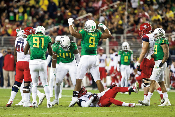 Oregon sacked Arizona’s Solomon three times during the game with Prevot, DeForest Buckner and Tony Washington getting one each. Thomas Boyd/The Oregonian/OregonLive