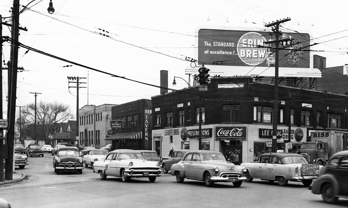 St. Clair and Ivanhoe, March 1956. Courtesy Cleveland Public Library Photograph Collection/#SCL019300