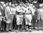 Don’t let the smiles fool you—Babe Ruth (left) and Tigers star Ty Cobb didn’t like each other. Cobb always resented the way the Detroit fans warmed up to the Babe whenever he performed there. While the fans hoped that Ruth would hit one of his legendary tape-measure home runs, Cobb would do a slow burn as he saw his reputation as the game’s dominant player slip away. Courtesy The Detroit News