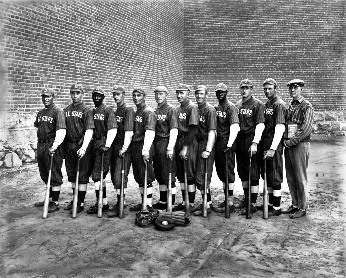 The Grove All Stars North Dakota State Penitentiary baseball team, Bismarck, before 1929. Courtesy State Historical Society of North Dakota / #D0344-00002