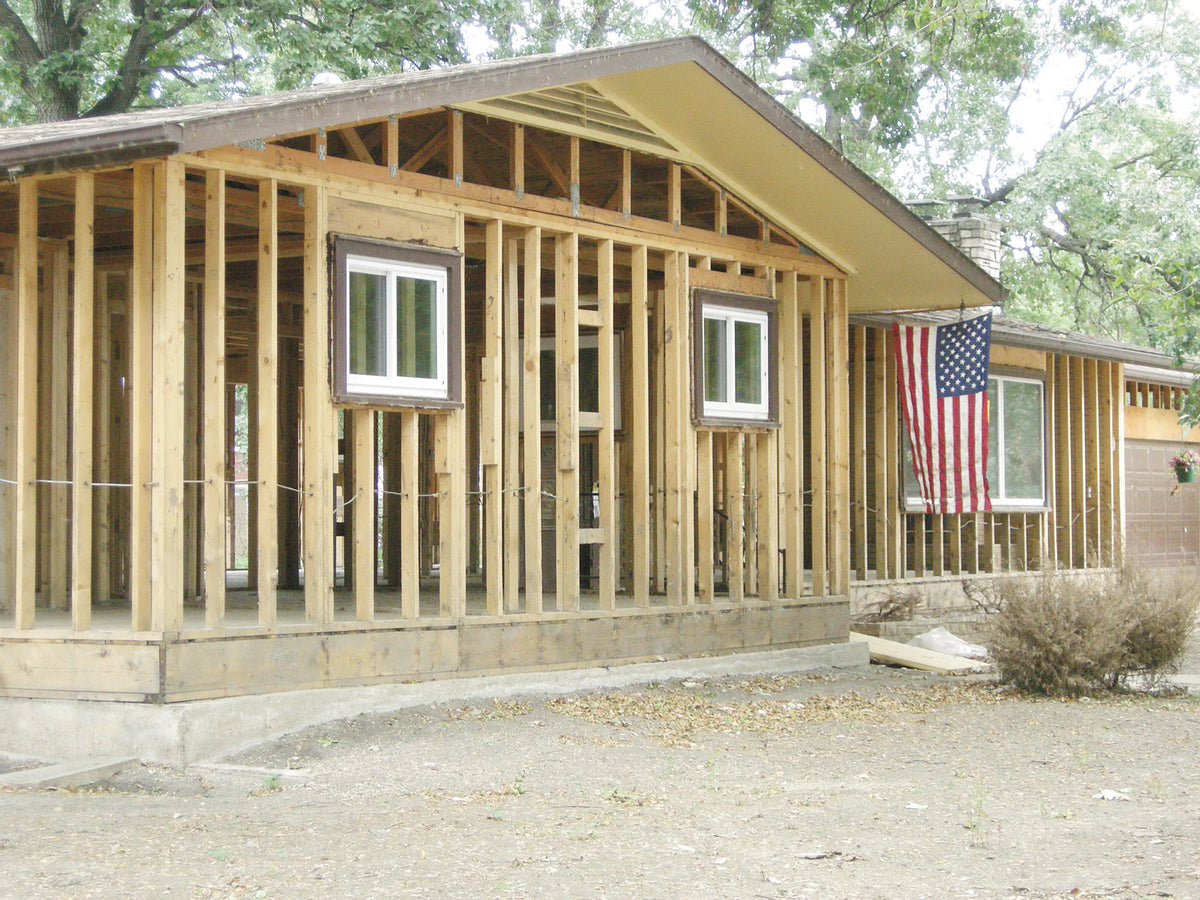 This home along Minot's Souris Drive was one of many around the city that were stripped down to the studs as part of the rebuilding process.