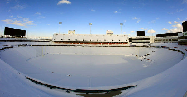 A snow-filled Ralph Wilson Stadium, home of the Buffalo Bills, sat empty on Friday. The Buffalo Bills game against the New York Jets was moved to Monday night in Detroit. Harry Scull Jr./Buffalo News