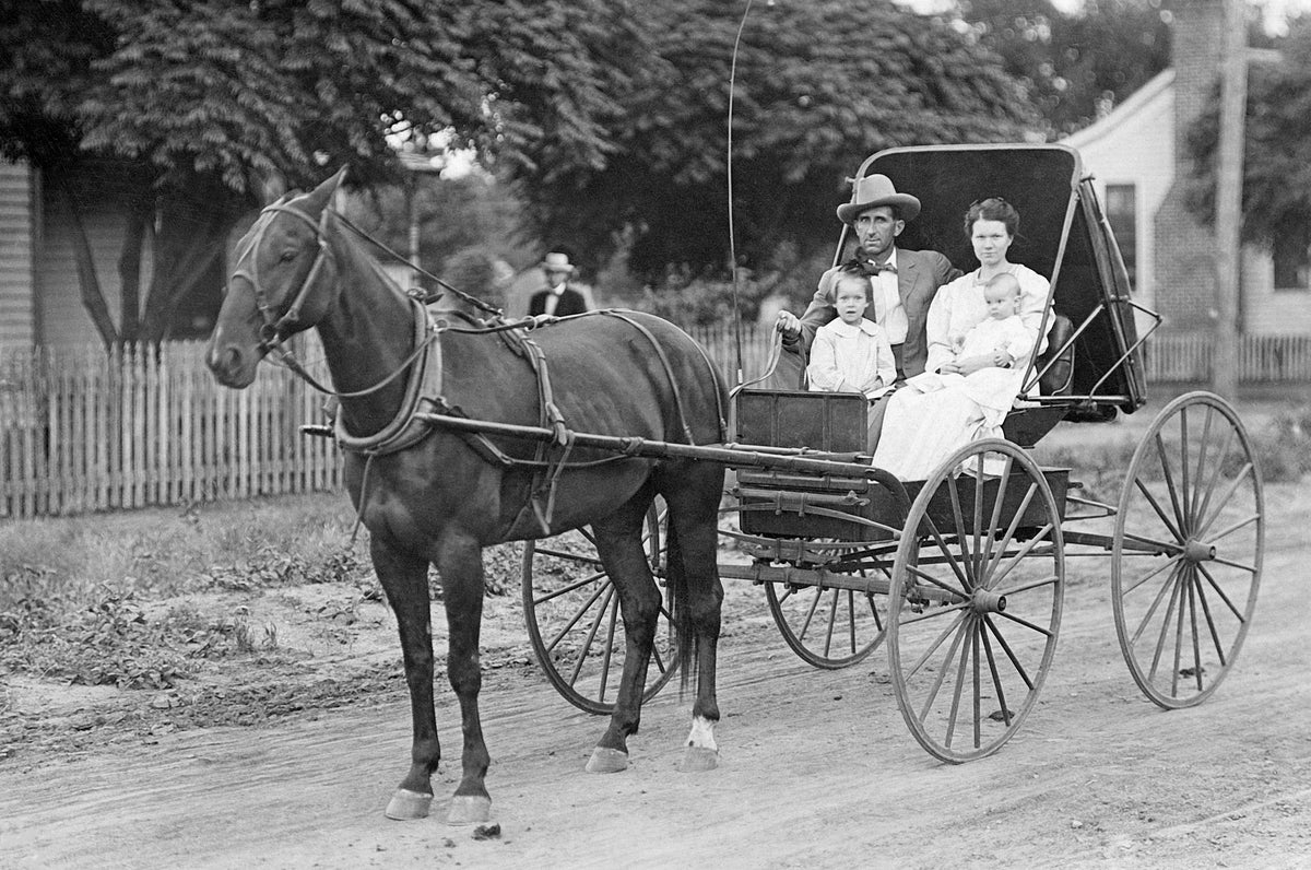 The Orr family out for a ride in Little Elm, 1910. Included are William and Gertrude (Tunnicuff) Orr and their daughters, Hattie Eugenia and Shella Maude. Courtesy Denton County Office of History and Culture / #2001.24.87