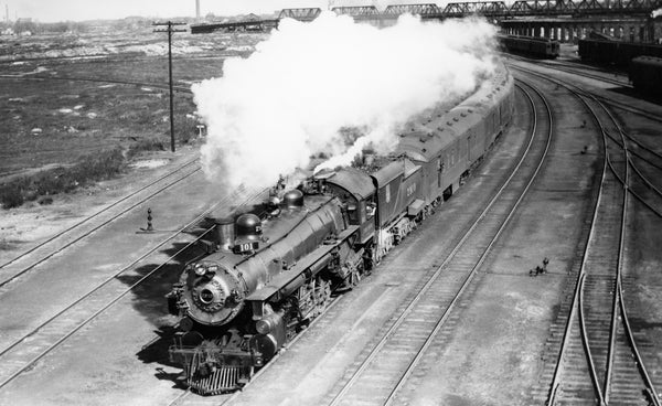 Union Pacific No. 101, the St. Louis-Colorado Limited, passing the Twenty-Third Street coach yard at the end of its run across the great plains. Courtesy Colorado Railroad Museum