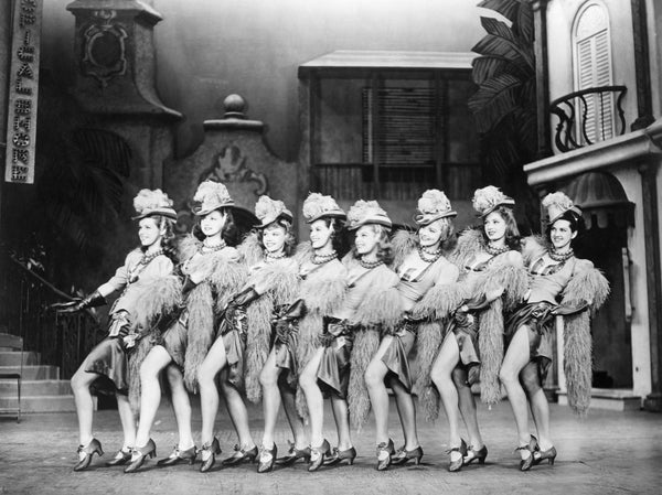 The Taborettes chorus line at the Tabor Grand Opera House, Sixteenth and Curtis Streets, 1934. The Opera House was built in 1879 by Horace Austin Warner Tabor, one of Colorado’s most well-known mining magnates. It was one of the most costly built structures in Colorado history. Courtesy Sallie C. Lewis