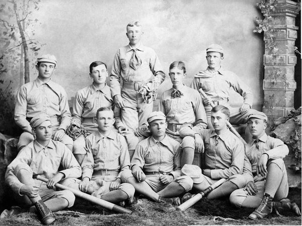Denver High School Champion Baseball Team in 1887. Front row, from left: George A. Stahl, Frank G. Aller, Frank W. Willoughby, unidentified, and William J. Nicholl. Back row: Howard Freeman Crocker Sr., Thomas J. Carlin, Henry Harrington, unidentified, and Charles Kessler. Courtesy Howard Freeman Crocker III