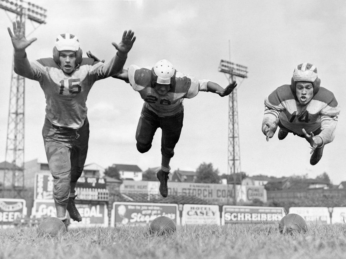 St. Thomas College football players in 1937, the year before the school changed to the University of Scranton. Courtesy University of Scranton / #football-b00_049