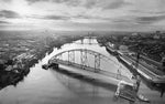 During construction, the 902-foot center span of the Fremont Bridge rode on barges from Swan Island in 1973. David Falconer/The Oregonian/OregonLive
