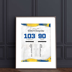 Golden State Warriors 2021-2022 Championship by the Numbers Wall Art Cover