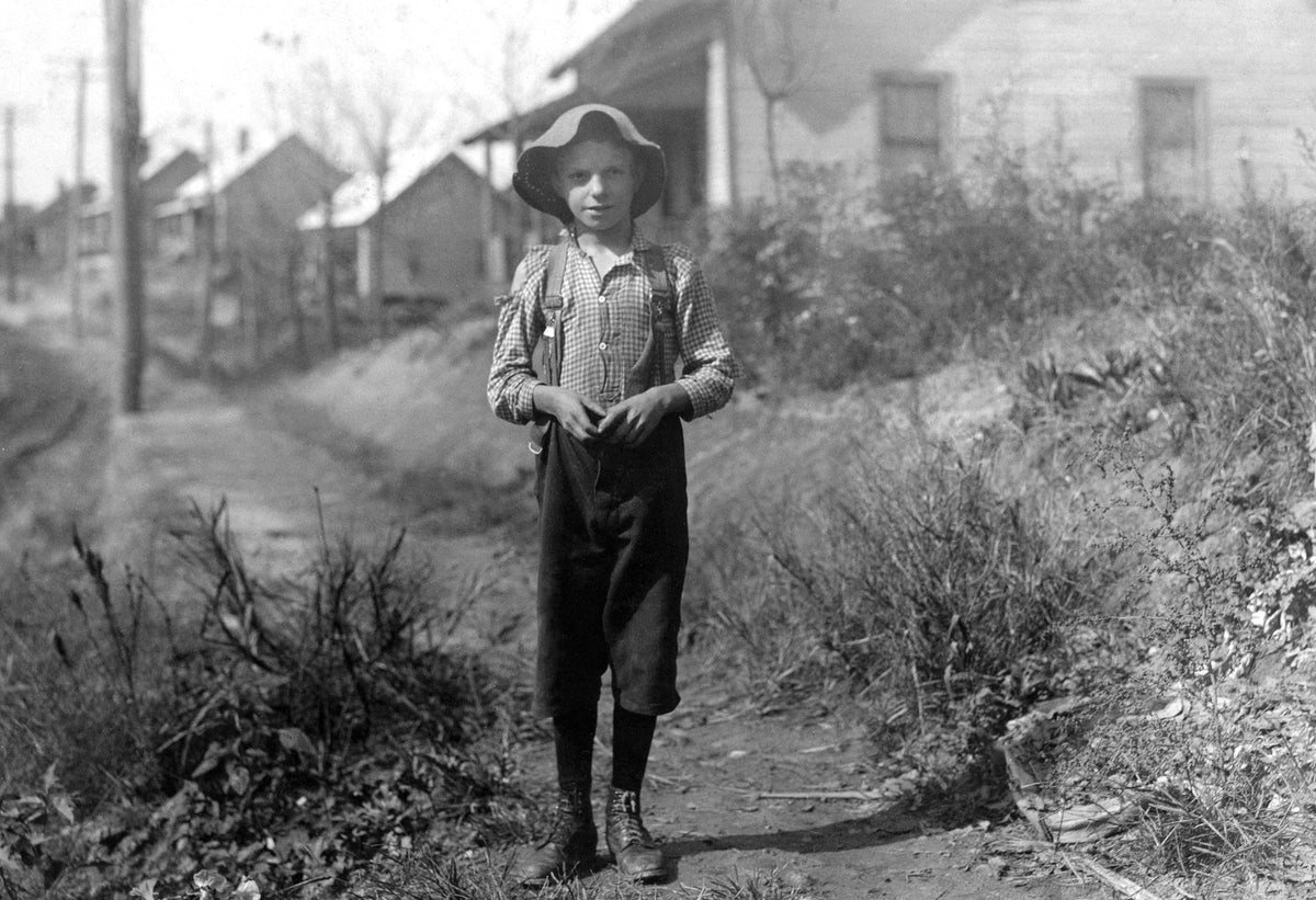 John Poindexter (age ten), Gastonia, 1912. John worked alongside his mother at Loray Mills. Courtesy Library of Congress