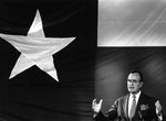 Vice President George H. W. Bush speaks at a Houston voter registration drive dubbed thre Reagan Roundup held at the Hyatt at I-10 and Eldridge, circa 1984. Photo credit: Houston Chronicle by Carlos Antonio Rios