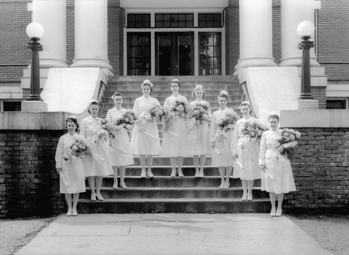 Graduation picture of nurses at George Ben Johnston Memorial Hospital in Abingdon, VA, 1936. Courtesy Bristol Historical Association