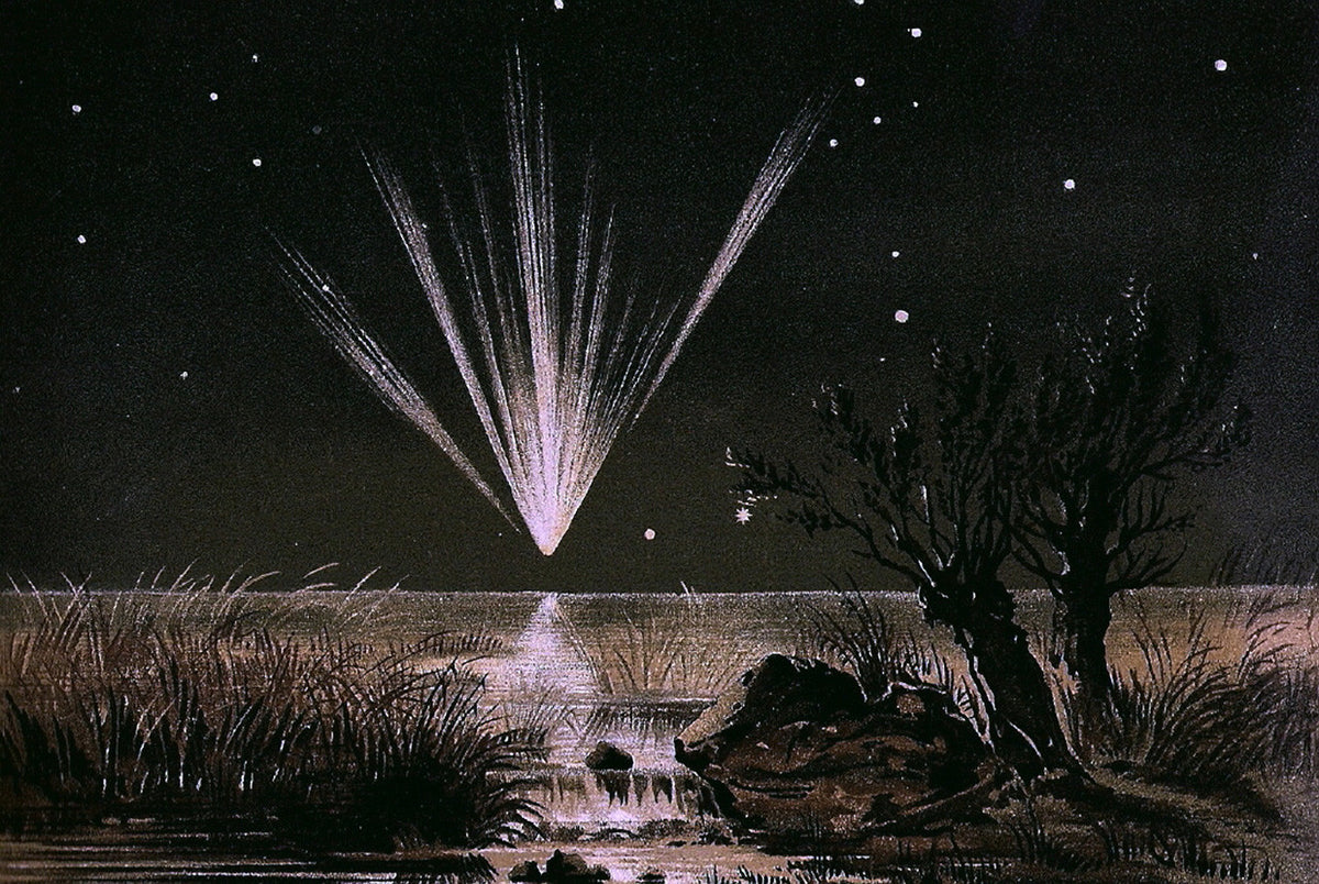 An artist’s rendering of The Great Comet of 1861.
