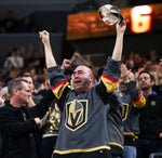 Golden Knights fans celebrate a goal by right wing Alex Tuch (89) against the Arizona Coyotes during the second period of an NHL hockey game at T-Mobile Arena in Las Vegas on Wednesday, March 28, 2018. Courtesy Chase Stevens/Las Vegas Review-Journal