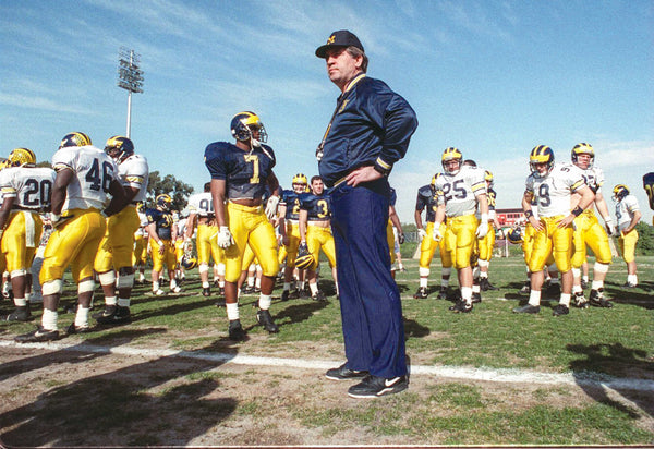 Michigan coach Gary Moeller on the first day of practice for the Rose Bowl on Dec. 26, 1992. Mary Schroeder / Detroit Free Press