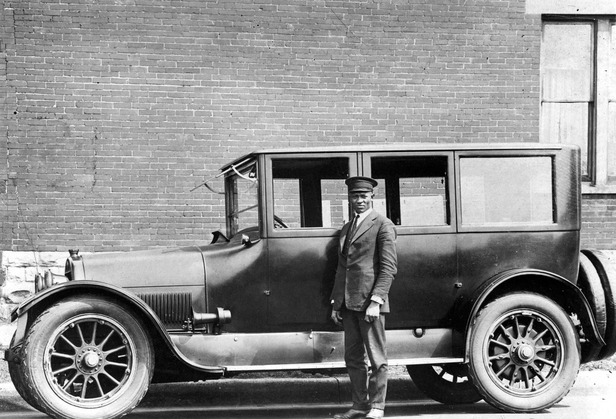 Cyril B. Schipp next to his car in Elk Township, circa 1925. Courtesy Jackson County Historical Society