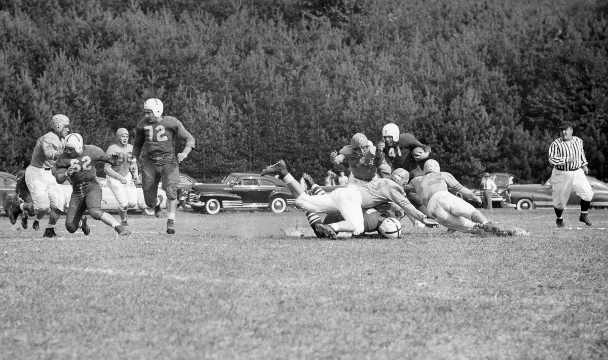 Football game in Johnstown, circa 1950. Courtesy Milan Svitchan