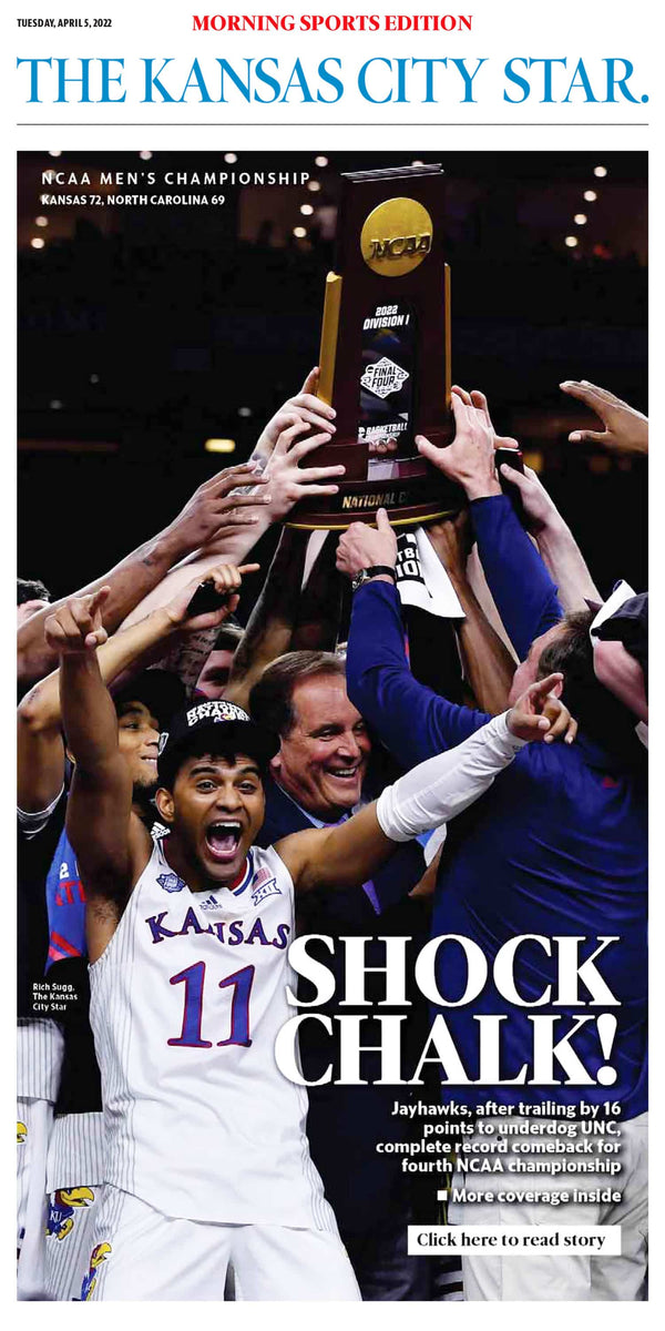 Kansas Jayhawks Shock Chalk Front Page Poster