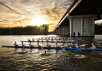 KU rowers stroked along the Kansas River for their 2018 poster.