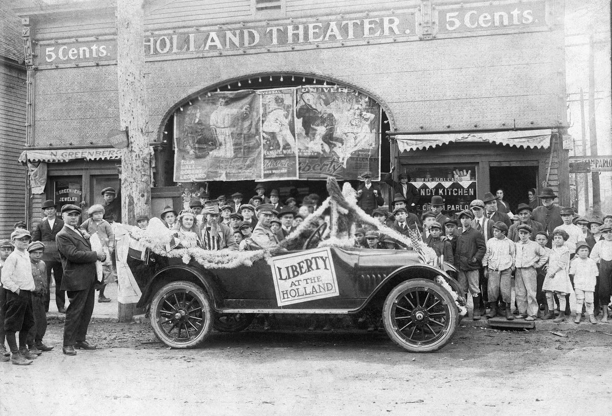 Holland Theater at 100 South Main St. in Old Forge, circa 1926. The theater was opened March 25, 1926, and still exists as the Word Fellowship Church at the time of publication in 2019. Courtesy Historical Society of Old Forge