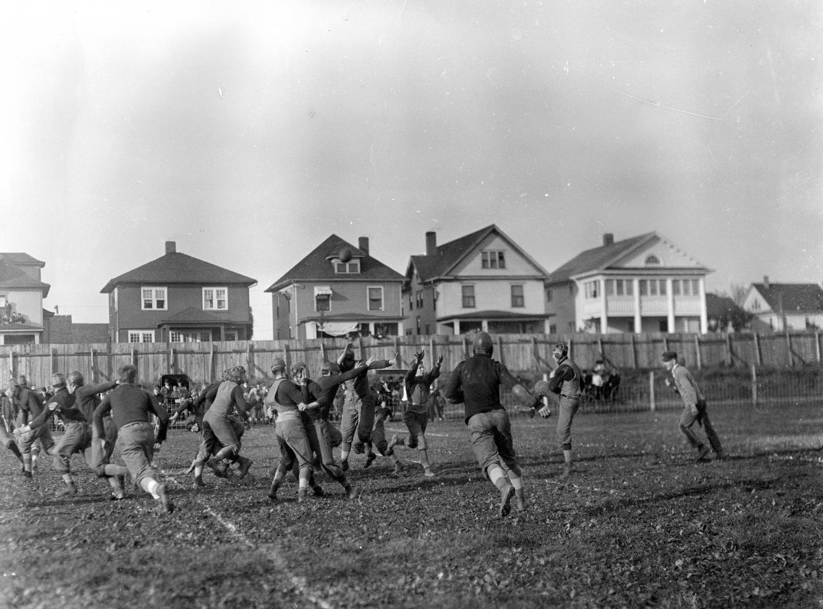Millikin University football game, circa 1908. Courtesy Decatur Public Library
