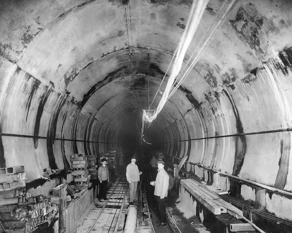Construction of the Michigan Central Railway Tunnel was a huge project, going under the Detroit River to connect Detroit with Windsor. It opened in 1910 and is still in use today. Courtesy The Detroit News