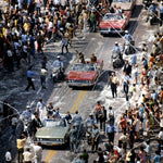 Thousands of Houstonians turned out to honor Apollo astronauts and NASA’s space team after the Apollo 11 moon landing at a ticker-tape parade in downtown Houston. The Apollo 11 astronauts with their families were in the most decorated cars. Neil Armstrong rides in the first car, followed by Buzz Aldrin and Michael Collins in red convertibles. CourtesyHouston Chronicle