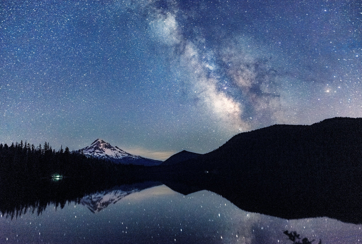 The Milky Way and Mount Hood viewed from Lost Lake, 2016. Courtesy Dalton Hobbs