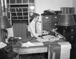 Anthony John McKevlin, leading sports editor in North Carolina, September 1938. A native of Charleston, South Carolina, McKevlin began his career after attending the College of Charleston as private secretary to Mayor John P. Grace of that town, but soon deserted politics for newspapering on the Charleston American. Courtesy State Archives of North Carolina / #NO.38.9.186