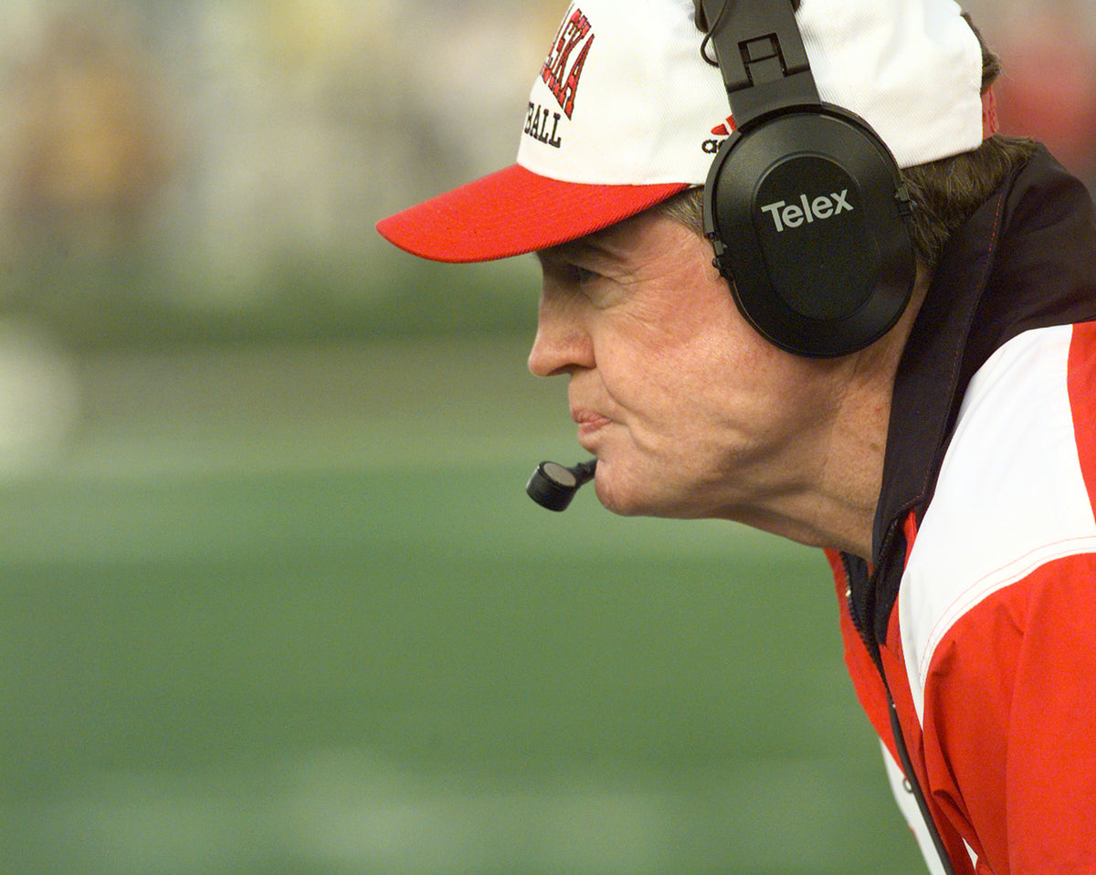 Head coach Tom Osborne looks on as his team struggles in the first half against Missouri. Courtesy Lincoln Journal Star