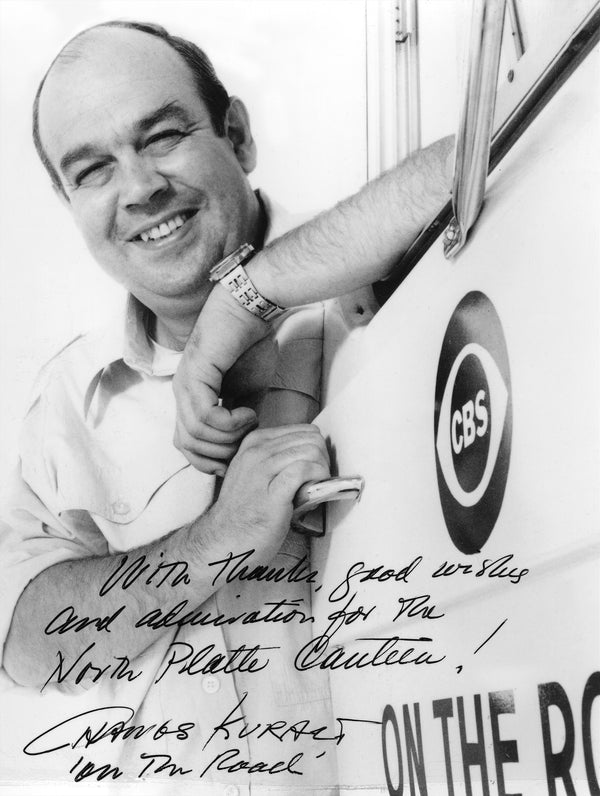 PR photo of Charle Kuralt who visited North Platte with for his "On the Road" show for CBS, 1979.