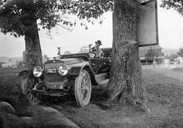 Whitney Coiner of Augusta County poses in his automobile in this 1913 photo. Courtesy Joseph S. Moyer Collection