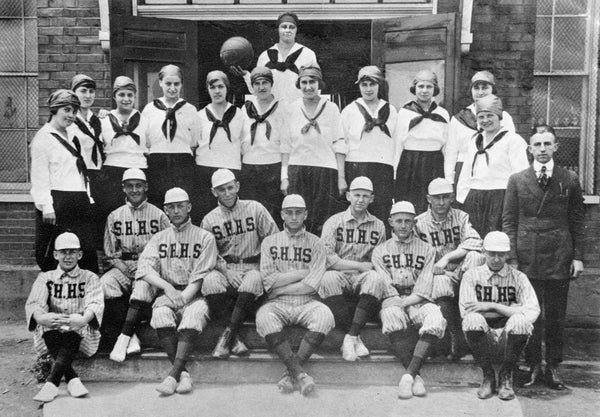 The 1919 Spring Hill High School girls’ basketball and boys’ baseball team. Courtesy Peggy Meyerhoeffer Collection