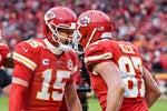The comeback was afoot and the mood was shifting as Mahomes and tight end Travis Kelce came alive for a touchdown in the second quarter of the Jan. 12, 2020, NFL playoff game at Arrowhead.  Kansas City Star / Jill Toyoshiba