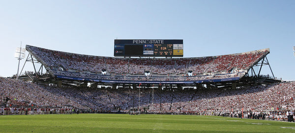 Alabama fans line the upper deck while Penn State fans dressed in white for the Sept. 10 game at Beaver Stadium.