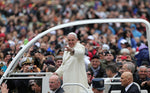 Pope Francis arrives for his Papal Audience in St. Peter's Square on March 26, 2014. David Maialetti / Staff Photographer