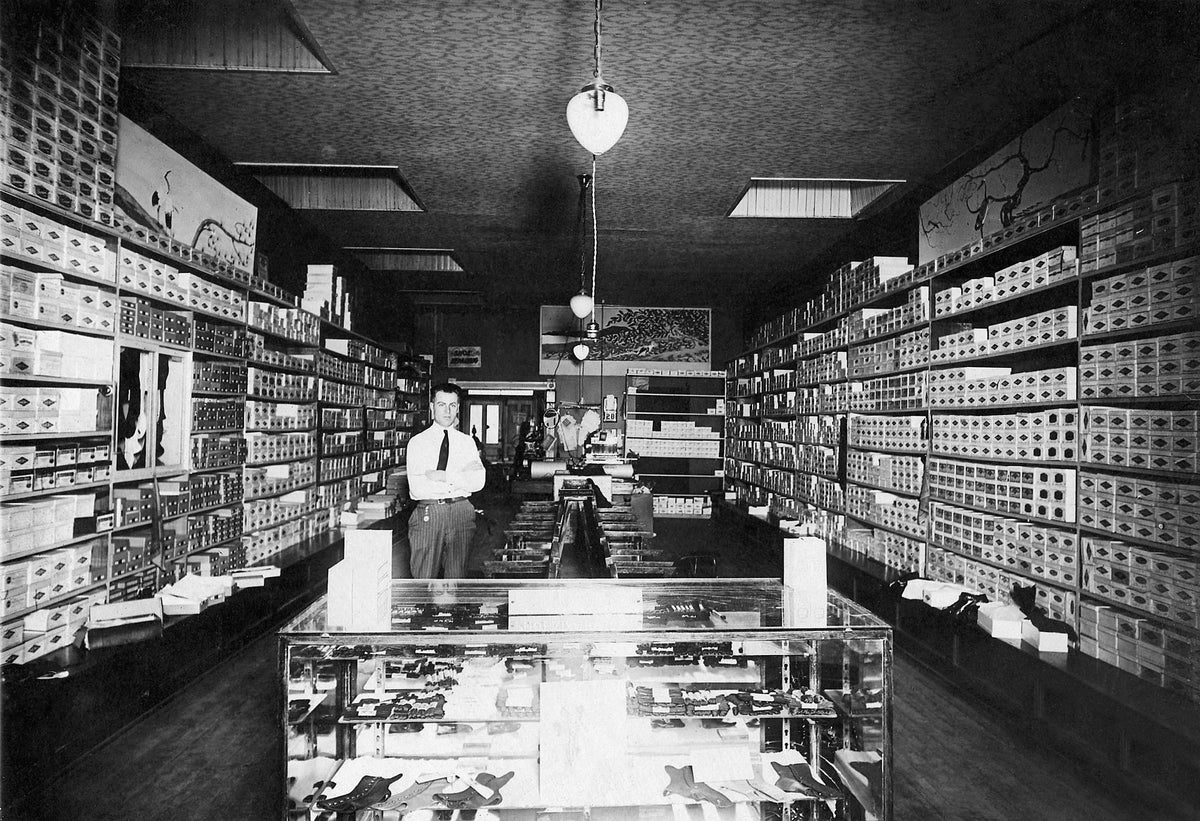 This photo was among a collection at the Palmer Museum noting what retail business looked like in York at the middle of the century. The name of the store and the men pictured were not noted.
